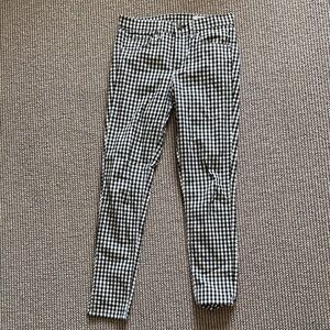 Rag & Bone Black and White Gingham Skinny Pants